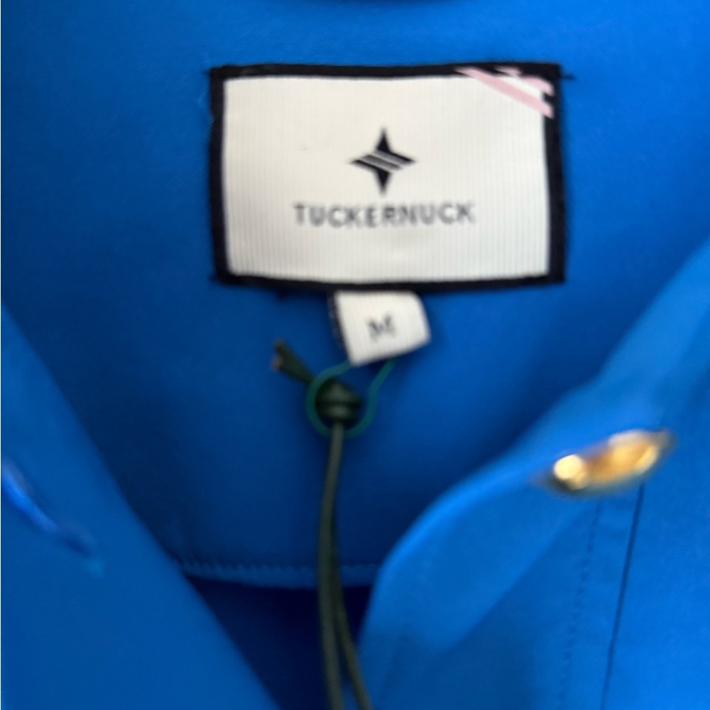 Tuckernuck Royal Blue Midi Shirt Dress with Gold Buttons - Picture 2 of 11